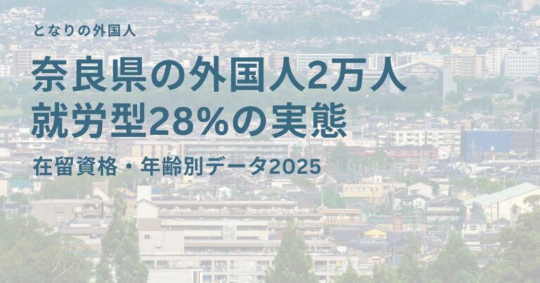 奈良県の外国人2万人　就労型28%の実態